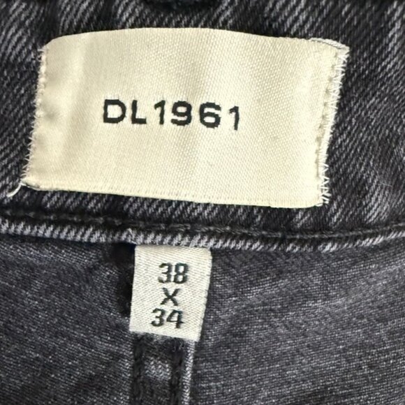 DL1961 Men’s Slim Straight Jeans – Size 38x34 Faded Black Denim - Picture 4 of 8